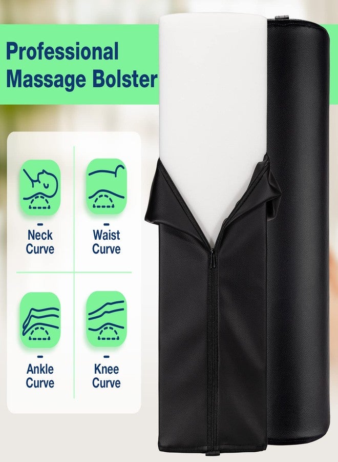 Noverlife Upgraded Large Massage Bolsters for Under Legs, 24 x 8 x 4 in Leg Bolster for Massage Table PU Leather Half Moon Pillow, Ankles Back Pain Relief Knee Bolster Cushion Bolster Pillow for Legs - Image 4