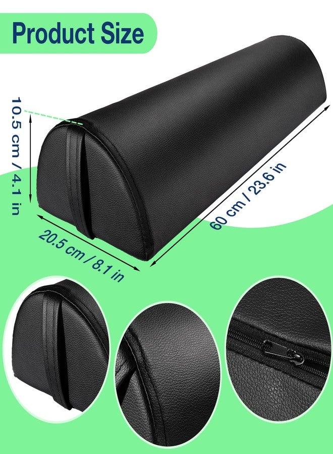 Noverlife Upgraded Large Massage Bolsters for Under Legs, 24 x 8 x 4 in Leg Bolster for Massage Table PU Leather Half Moon Pillow, Ankles Back Pain Relief Knee Bolster Cushion Bolster Pillow for Legs - Image 2