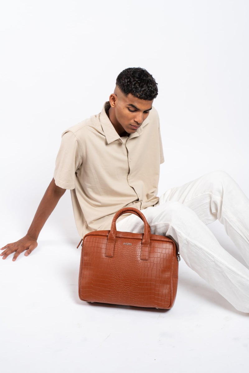 eske Martin 13" Vegan Leather Bag for Men - Vegan Leather Office Bag for Men - Messenger MacBook, Laptop Bag Leather - Work Briefcase, Office Use - Shoulder, Sling, Side Bag - Gift for Him - Image 5
