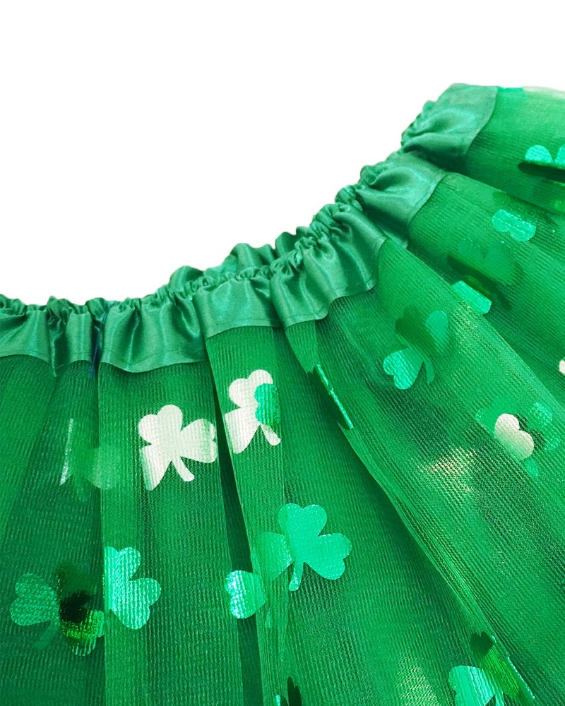 WINROLA Women Teens Adult 4 Layered Tutu Skirt with Satin Lined Dance Non See-Through Tutu St. Patrick's Day Costumes Clover Green Tutu - Image 4