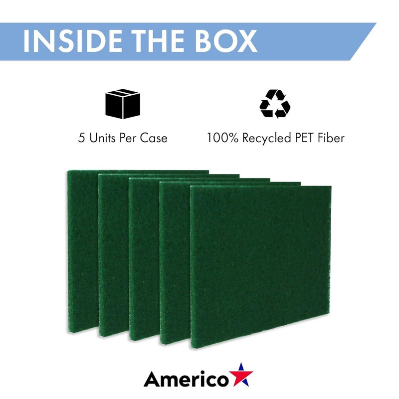 Americo Black Strip Stripping Floor Pad, 14"x32", 5 Pads/Case, Made of 100% Recycled Content, USA Made - Image 3