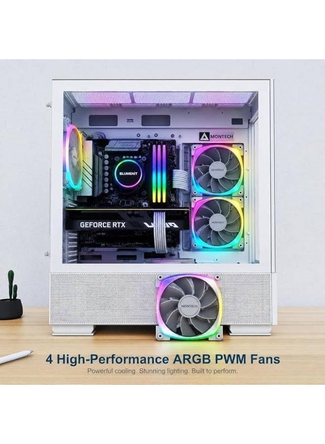 BLUMENIT NovaCore X5 Gaming Desktop PC – Intel Core Ultra 5 225F 10-Core Processor, NVIDIA GeForce RTX 5050 8GB GDDR6, 16GB DDR5 5600MHz RAM, 1TB NVMe SSD, Wi-Fi, Bluetooth, Windows 11 WHITE - Image 3