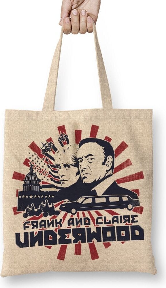 Baskı Dükkanı Print Shop House Of Cards Frank And Claire Tote Bag Long Handle 