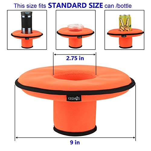 CM Neoprene Floating Drink Holder Floating Coaster Pool Drink Holder Beverage Float Cup Holder for Pool Party Hot Tub Outdoor Water Fun (1 Pc Medium + 1 Pc Small) - Image 3