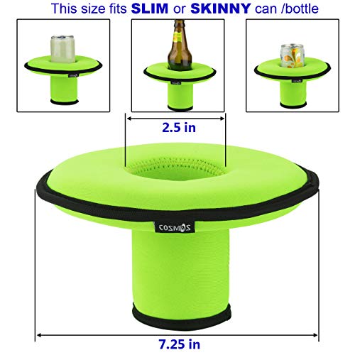 CM Neoprene Floating Drink Holder Floating Coaster Pool Drink Holder Beverage Float Cup Holder for Pool Party Hot Tub Outdoor Water Fun (1 Pc Medium + 1 Pc Small) - Image 2