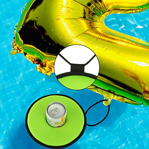 CM Neoprene Floating Drink Holder Floating Coaster Pool Drink Holder Beverage Float Cup Holder for Pool Party Hot Tub Outdoor Water Fun (1 Pc Medium + 1 Pc Small) - Image 5
