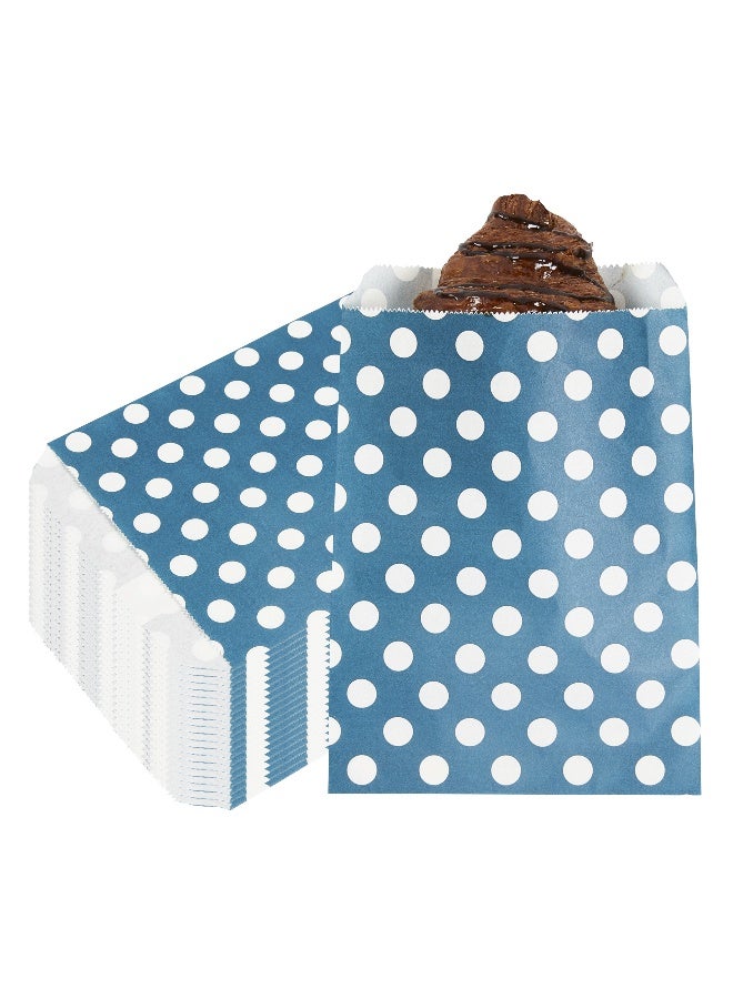 Restaurantware 7 x 5 Inch Cookie Bags, 100 Paper Treat Bags - Use As Party Favors Or Candy Bags, Navy Blue With Polka Dots Paper Food Bags For Baked Goods, For Buffets Or Parties - Image 2