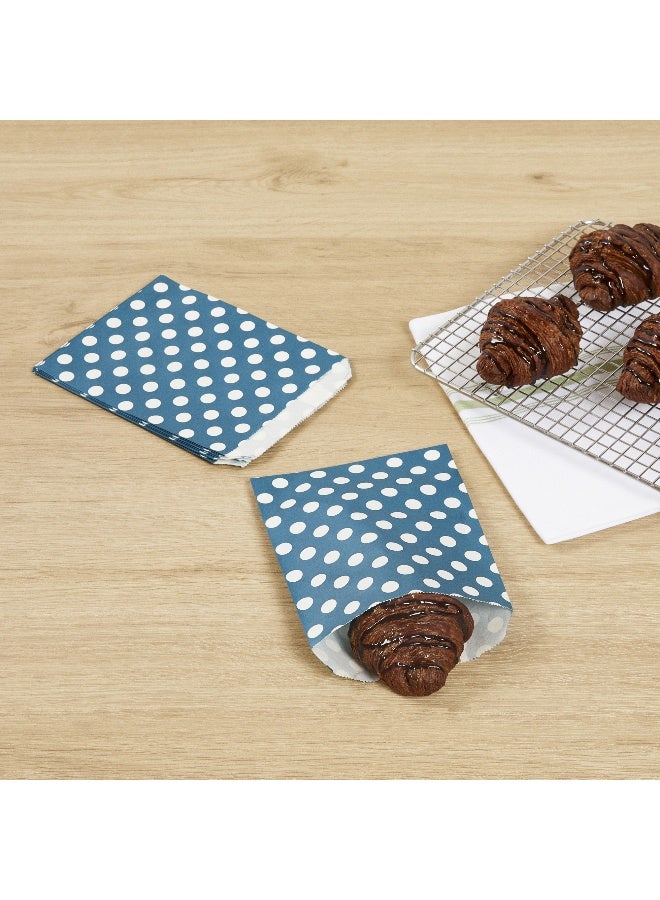 Restaurantware 7 x 5 Inch Cookie Bags, 100 Paper Treat Bags - Use As Party Favors Or Candy Bags, Navy Blue With Polka Dots Paper Food Bags For Baked Goods, For Buffets Or Parties - Image 3