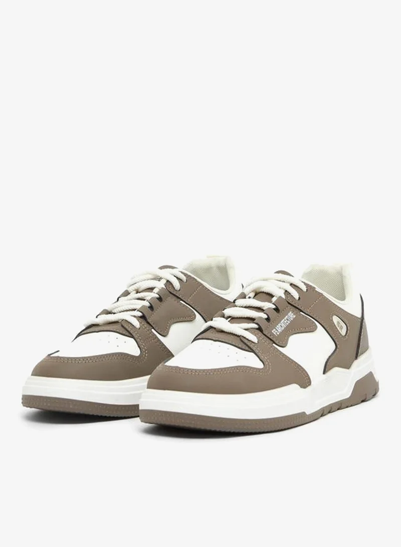 Styli Active Color Block Skateboard Lace Up Sneakers