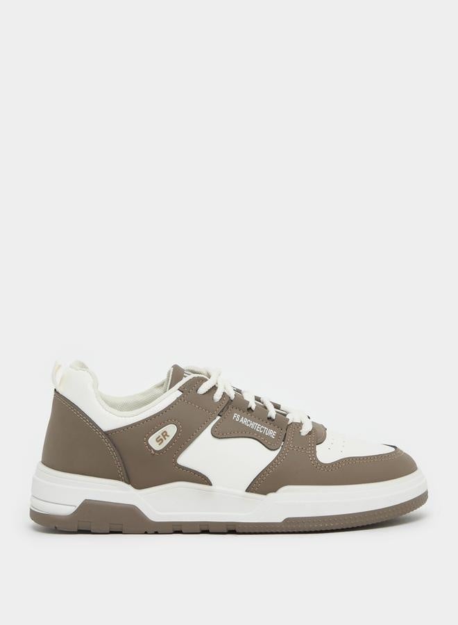 Styli Color Block Skateboard Lace Up Sneakers - Image 1