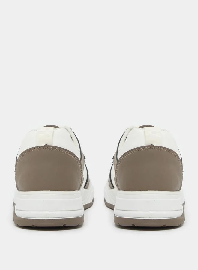 Styli Color Block Skateboard Lace Up Sneakers
