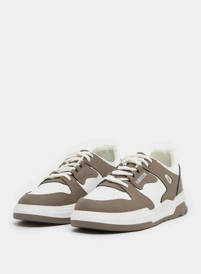 Styli Color Block Skateboard Lace Up Sneakers - Image 2