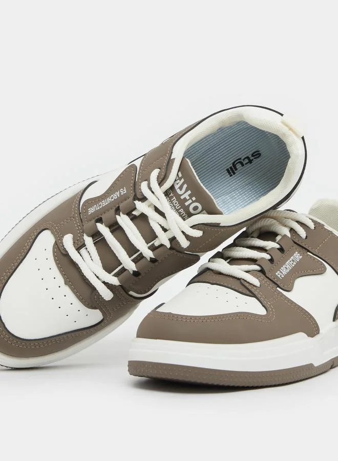 Styli Color Block Skateboard Lace Up Sneakers