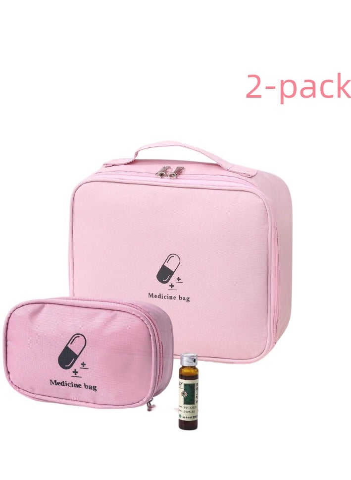 Generic Empty First Aid Bags, Travel Medicine Bag, Medical Supplies Organizer, Portable Medical Medicine Bags Portable Kit for Traveling, Car, Home, Camping, Office, Hiking, Outdoor, Pink  - Image 1