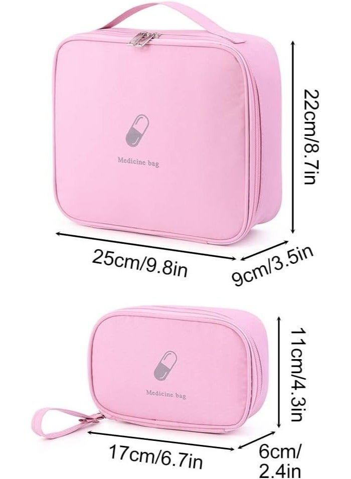 Generic Empty First Aid Bags, Travel Medicine Bag, Medical Supplies Organizer, Portable Medical Medicine Bags Portable Kit for Traveling, Car, Home, Camping, Office, Hiking, Outdoor, Pink  - Image 2