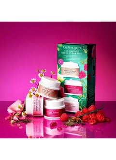 FARMACY Cleansing Balm Skin Care Set - Tea Harvest Travel Size Makeup Remover - Limited Edition Skincare Set Includes Warm Vanilla Chai, Wild Raspberry Tea + Chamomile Rose Latte (3 Count)  - Image 1