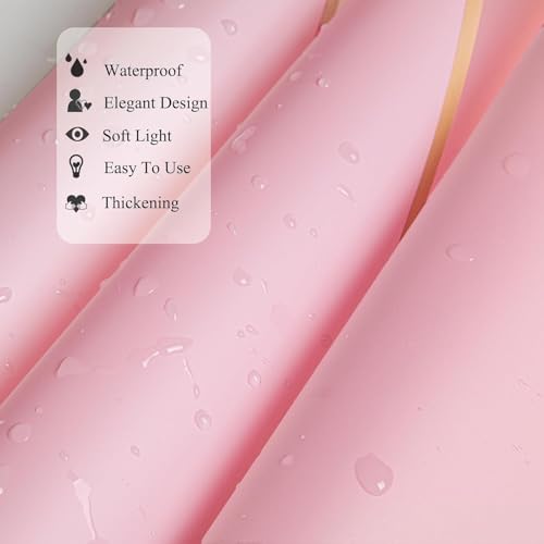 Just Flowers Waterproof Floral Wrapping Paper, Gift Wrapping Paper Roll Sheet, Florist Bouquet Supplies (Rose Pink with Gold Edge, Pack of 10) - Image 3
