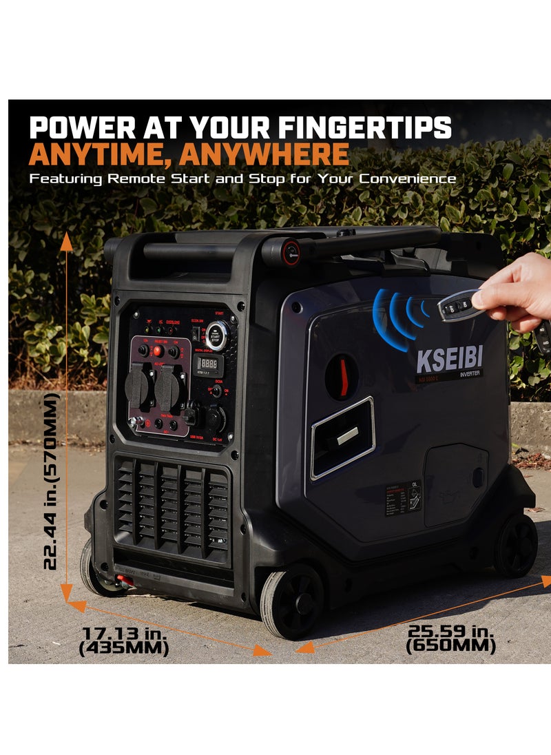 KSEIBI KGI 5500E Gasoline Inverter Generator, 5.5KW, Electric Start, Low Noise, Fuel-Efficient, Heavy-Duty Power Solution  - Image 4