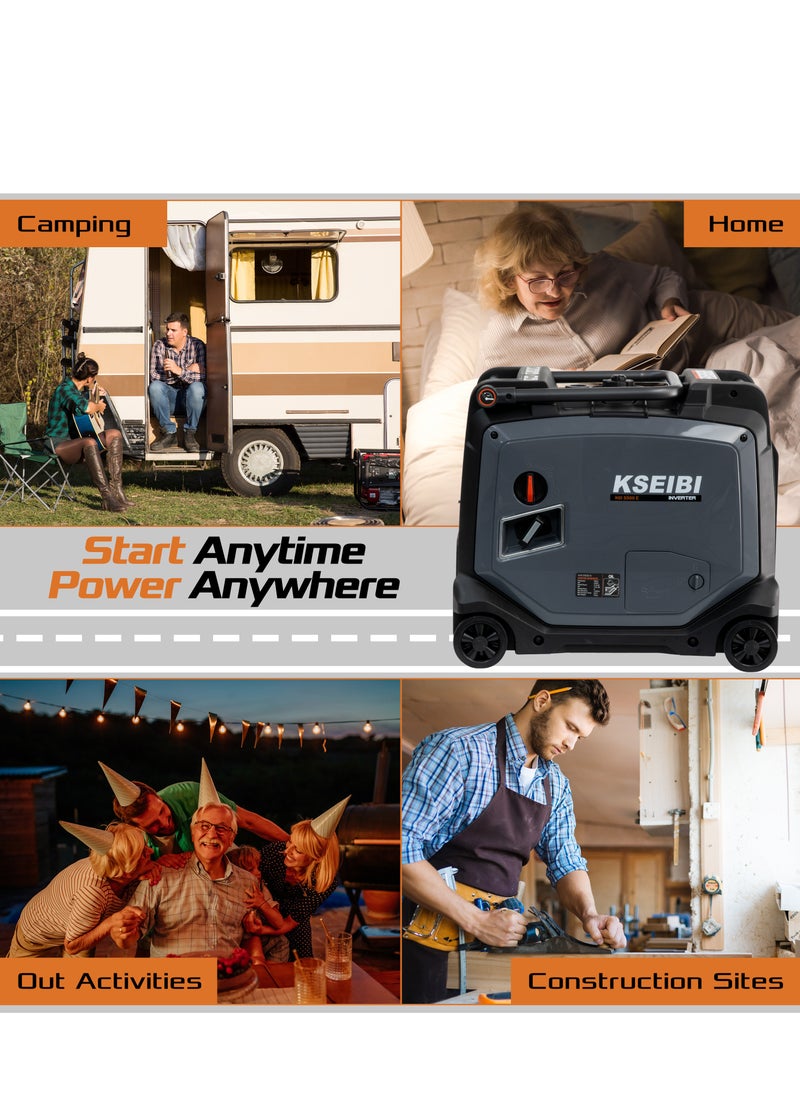 KSEIBI KGI 5500E Gasoline Inverter Generator, 5.5KW, Electric Start, Low Noise, Fuel-Efficient, Heavy-Duty Power Solution  - Image 5