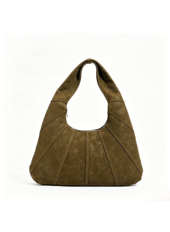 Soft PU Leather Slouchy Hobo Bag for Women, Large Capacity Shoulder Tote with Zipper Closure, Trendy Lightweight Handbag for Daily Work & Travel - Image 1