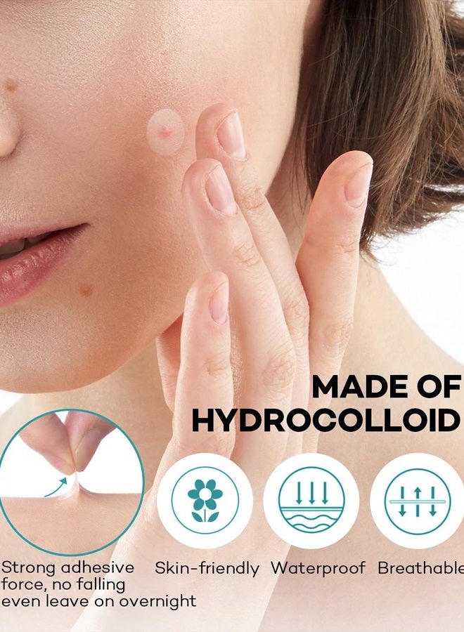 TKTK لصقات حب الشباب، 4 أحجام 140 لصقة تغطية حب الشباب، لصقات حب الشباب الهيدروكوليد غير المرئية للوجه، لصقات حب الشباب بزيت شجرة الشاي وزيت القطيفة - Image 4