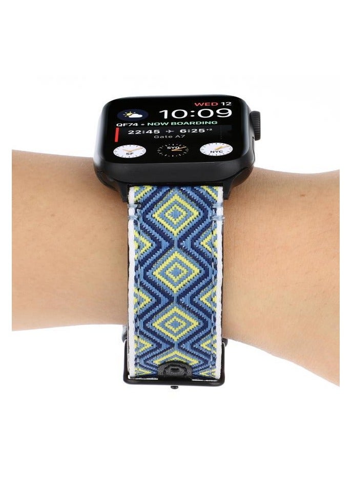 Suitable for Apple Watch Genuine Leather Canvas Strap 42/44/45mm  - Image 4