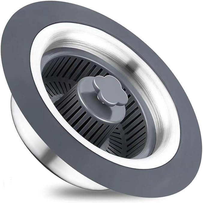 Pekos Stainless Steel Sink Strainer Kitchen Drain Basin Basket Filter Stopper Sink Drainer Basin Water Plastic Sink Filter Cover (1 Psc) - Image 1