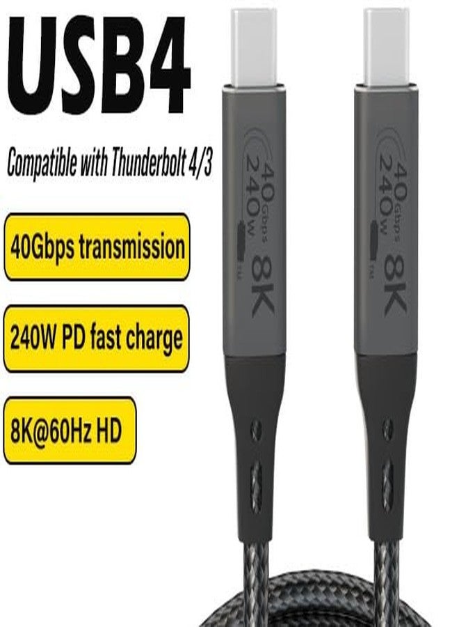 Vebner 1-Foot USB4 Cable Compatible with Thunderbolt 3, Thunderbolt 4 and USB-C - Supports 8K HD Display, 40gbps Data Transfer, 240W Charging - Image 2