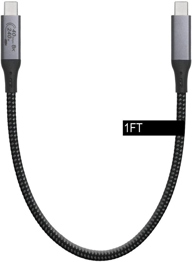 Vebner 1-Foot USB4 Cable Compatible with Thunderbolt 3, Thunderbolt 4 and USB-C - Supports 8K HD Display, 40gbps Data Transfer, 240W Charging - Image 1