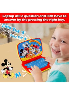 Zest 4 Toyz Zest 4 Toyz Kids Mickey Computer Toy Laptops for Kids Age 3+ Activity Number & Alphabet Charts Learning Educational Toy with Sound and Music -Yellow  - Image 5