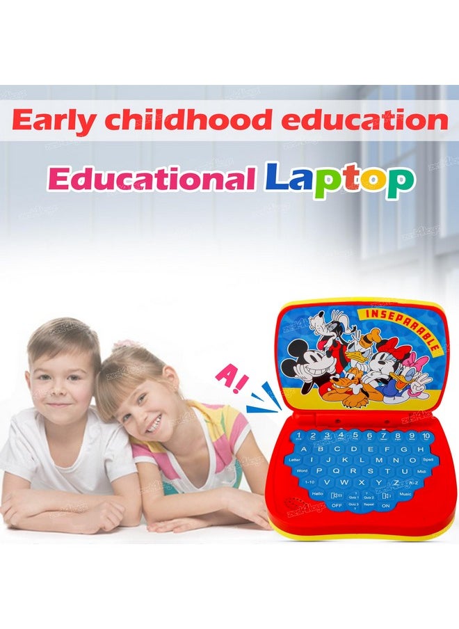 Zest 4 Toyz - Zest 4 Toyz Kids Mickey Computer Toy Laptops for Kids Age 3+ Activity Number & Alphabet Charts Learning Educational Toy with Sound and Music -Yellow - Image 1