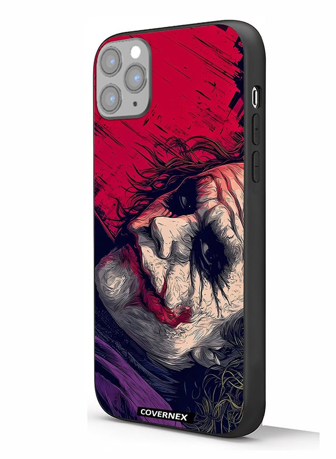 Covernex Apple iPhone 11 Pro Max Protective Case Cover Printed Featuring Textured Joker Portrait - Image 1