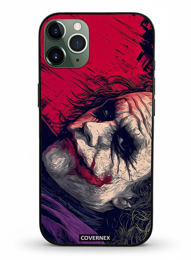 Covernex Apple iPhone 11 Pro Max Protective Case Cover Printed Featuring Textured Joker Portrait - Image 2