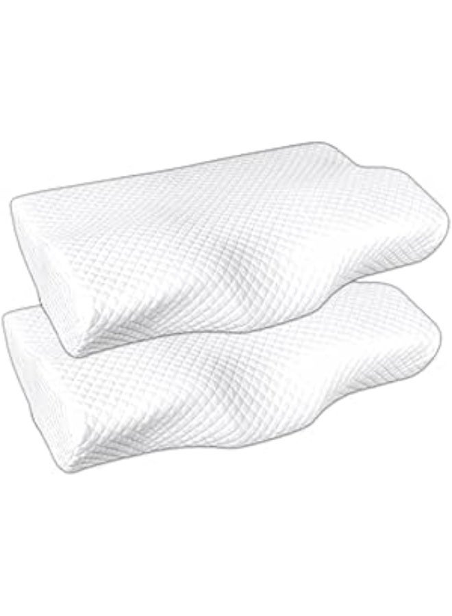 Contour memory foam pillow set, 2 pieces, comfortable sleeping pillows with an ergonomic design - Image 1
