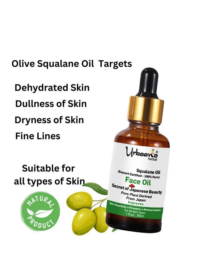 Urbaano herbal Olive Squalane - 100% Pure Natural Plant-Derived Japanese Oil for Glowing & Nourished Skin - Daily Moisturizer (30ml) - Image 3