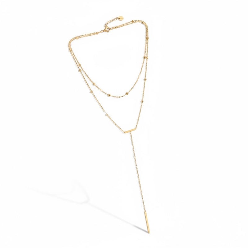 Bariq The Double Bar Lariat - Tarnish Free - Image 1