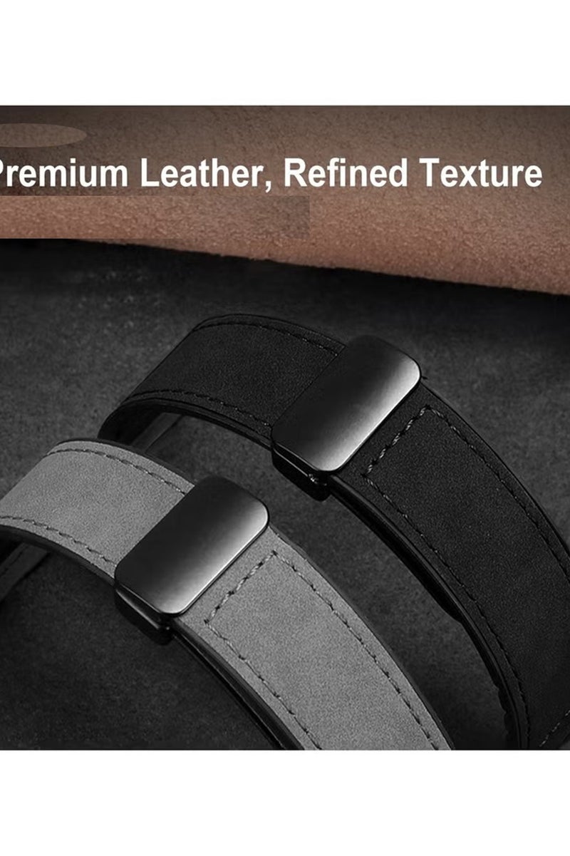 X-level 22mm Leather Watch Strap with Magnetic Buckle Design, Compatible with Huawei GT3/4 46mm, GT3 Pro, Huawei Watch 3, GT2e, GT2 Pro, GT2 42/46mm, Samsung Galaxy Watch 3 45mm/Gear S3(Green+Black+Brown) - Image 3