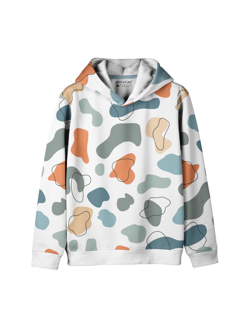 HELLCAT Trendy Printed Cotton Blend Hoodie Sweatshirt for Boys_White1_15-16 Years - Image 5