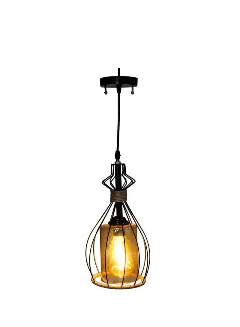 Modern Metal Linen Chandelier, Black UnSaLi-23  - Image 3