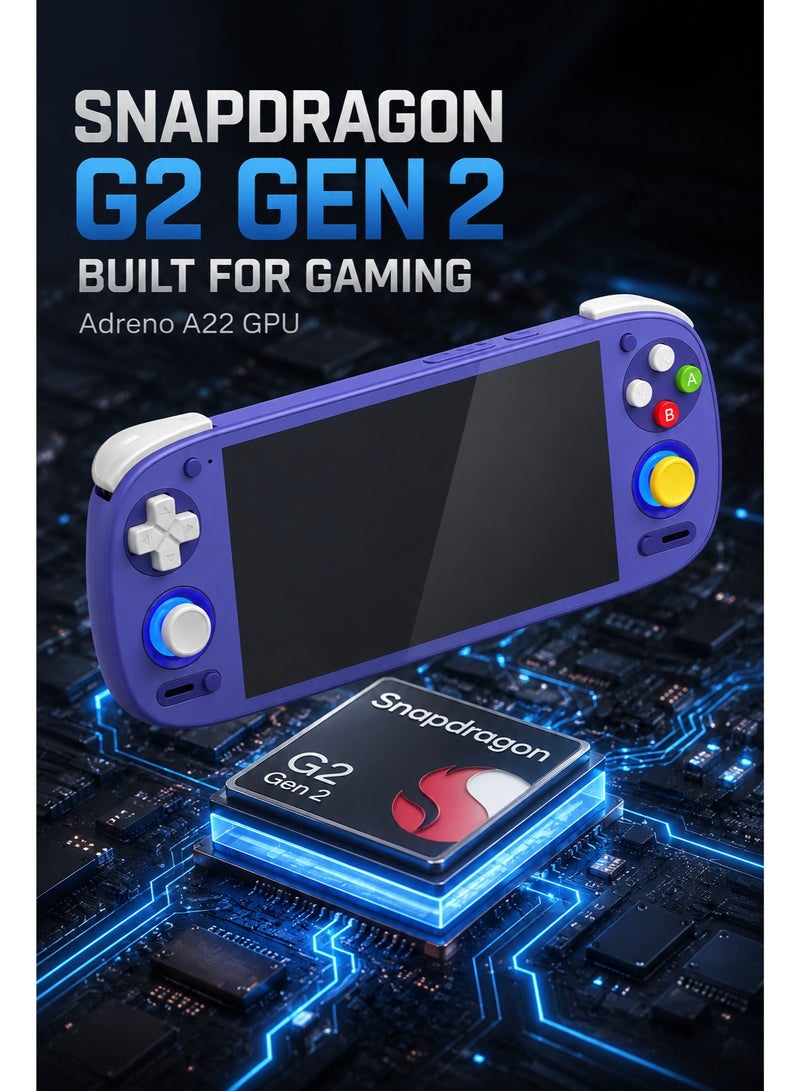 جيب الرجعية جهاز ألعاب محمول Retroid Pocket G2 يعمل بنظام أندرويد، معالج Snapdragon G2 من الجيل الثاني، شاشة AMOLED تعمل باللمس مقاس 5.5 بوصة بدقة 1080 بكسل، ذاكرة وصول عشوائي 8 جيجابايت، سعة تخزين 128 جيجابايت، عصا تحكم Hall، نظام تشغيل أندرويد 15، واي فاي 6، بطارية 5000 مللي أمبير، لون بنفسجي - Image 3
