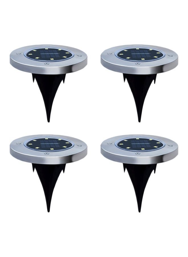 NIBEMINENT 4-Piece Solar Powered Outdoor Light Set Black/Silver - Image 1