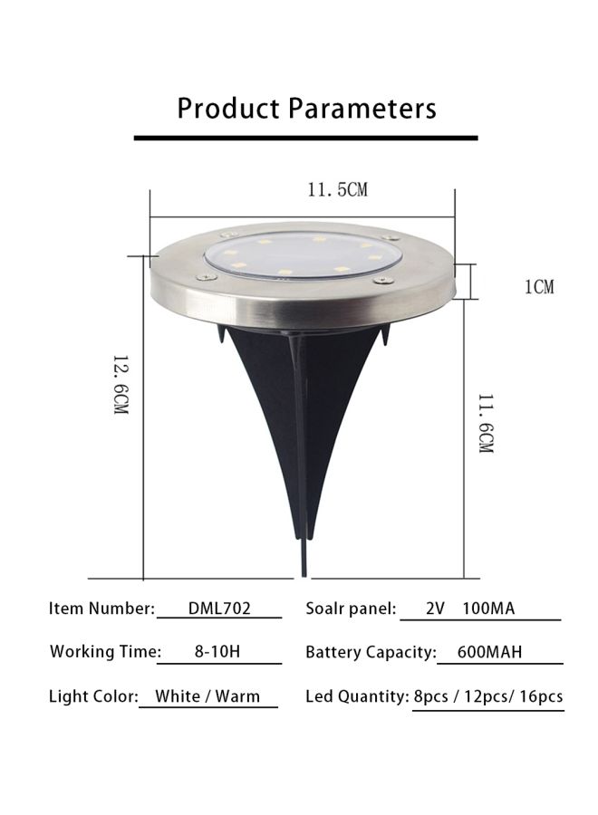 NIBEMINENT 4-Piece Solar Powered Outdoor Light Set Black/Silver - Image 5