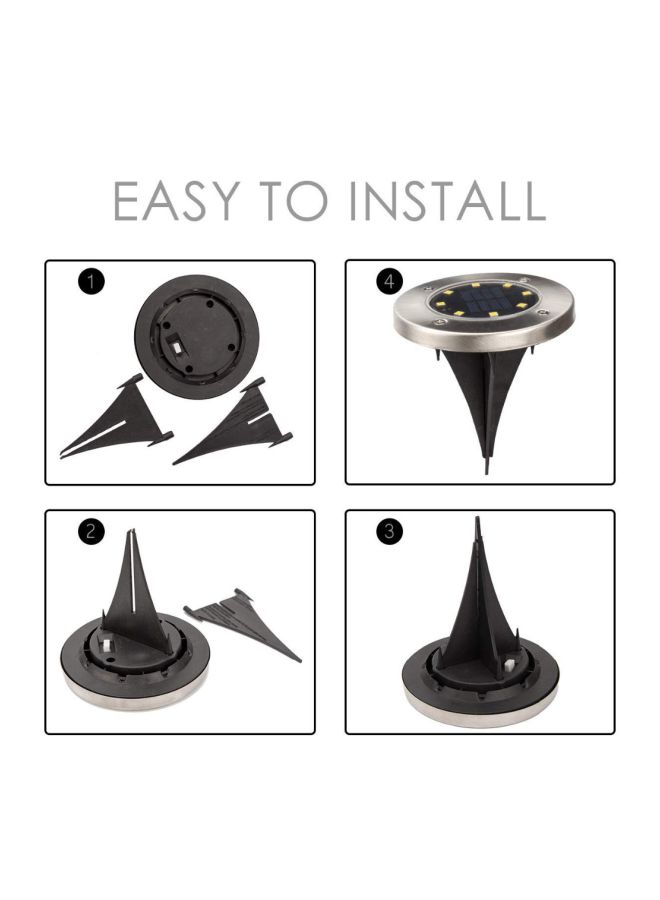 NIBEMINENT 4-Piece Solar Powered Outdoor Light Set Black/Silver - Image 4