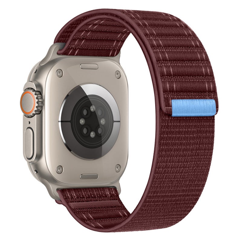 CHOiCE For Watch Series 4 40mm Sea Wave Nylon Hook and Loop Fastener Watch Band(Wine Red) - Image 1
