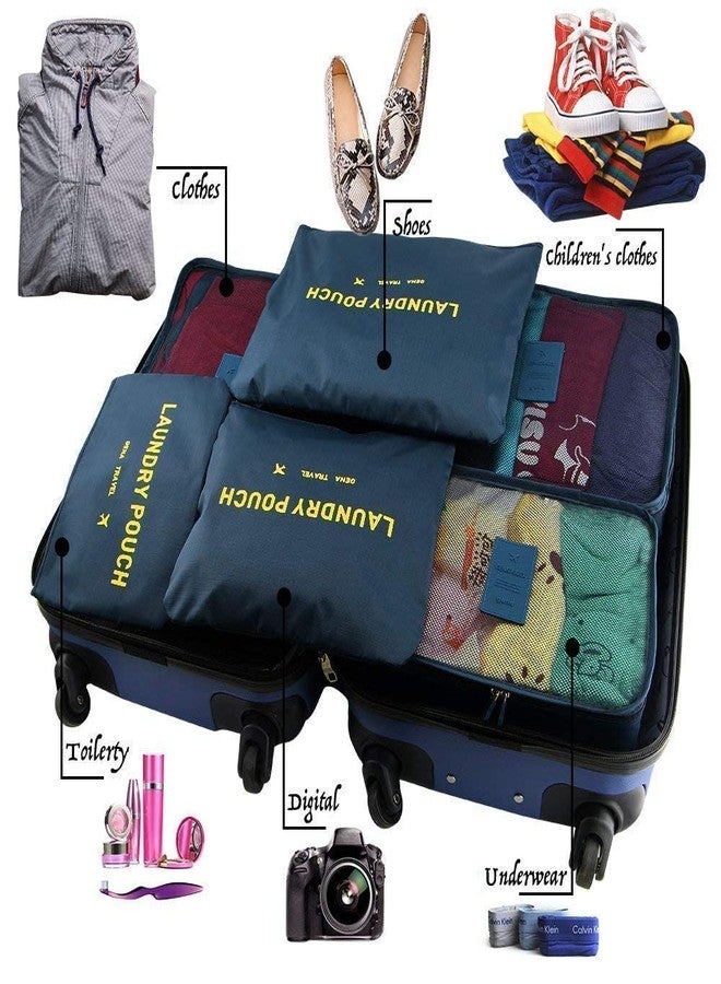 BIRZAR 6 pcs Cloth Organizer Pouch Laundry Zipper Bags Travel Luggage Packing Organizers with Bag Traveling Multipurpose Waterproof High Capacity Clothes Tidy Portable Case - Image 4