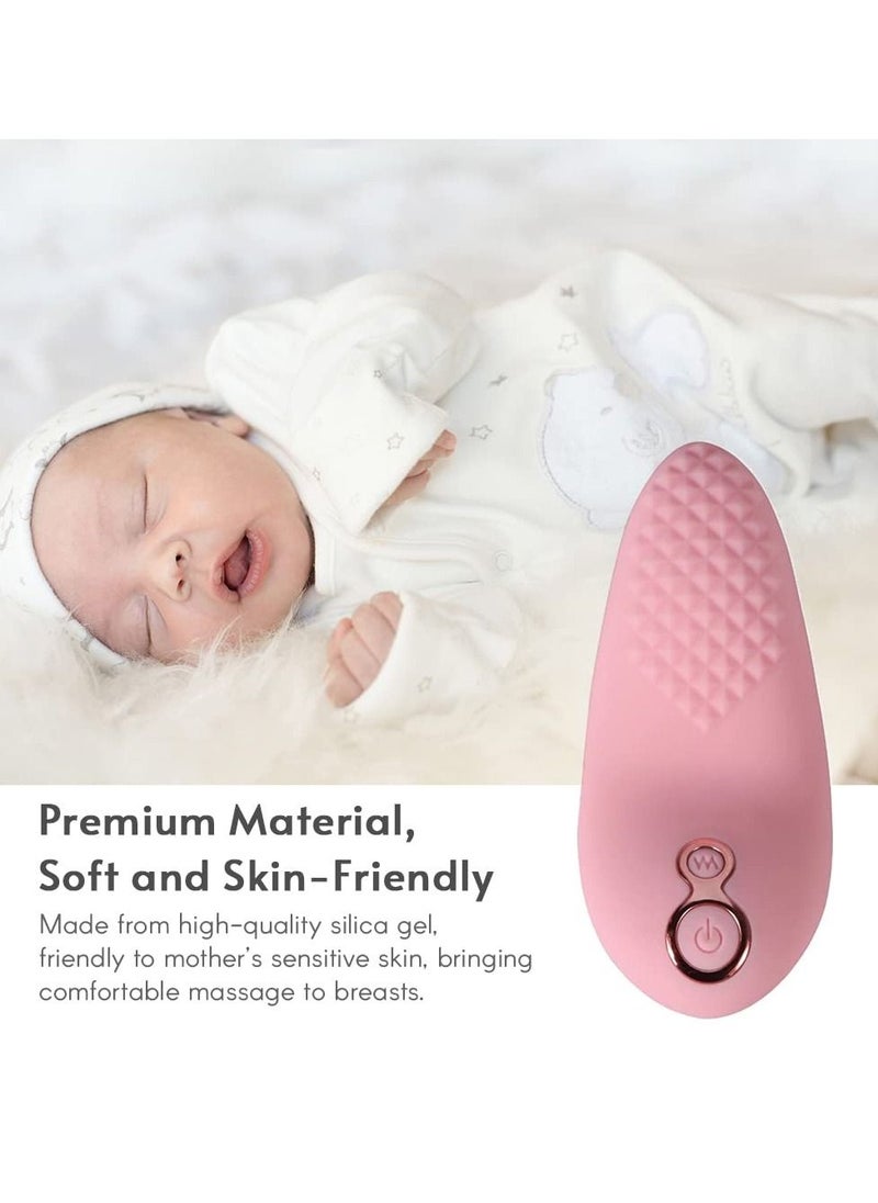 Aibay - Soft Silicone Lactation Massager Comfortable Breast Massager 9 Vibration Modes 3 Different Strength for Breastfeeding Improving Milk Flow Clogged Ducts - Image 1