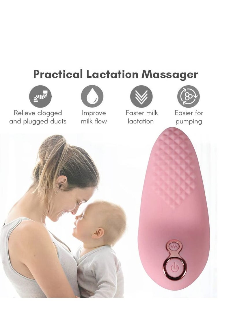 Aibay - Soft Silicone Lactation Massager Comfortable Breast Massager 9 Vibration Modes 3 Different Strength for Breastfeeding Improving Milk Flow Clogged Ducts - Image 1