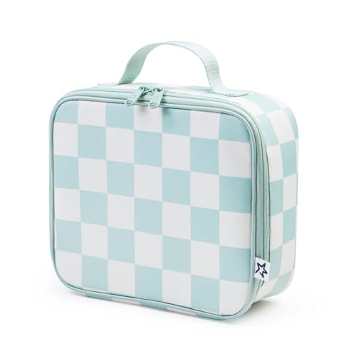 Tiny Twinkle Insulated Lunch Box for Girls and Boys Durable and Reusable for School Travel Ages 3 and Up Waterproof and Easy to Clean PFAs and BPA FreeSage Checkers - Image 1