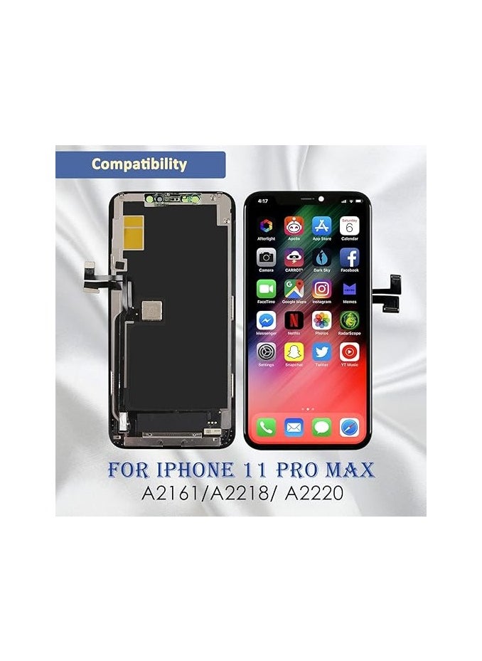 TECH - LCD Screen Replacement For iPhone 11 Pro Max Black - Image 1