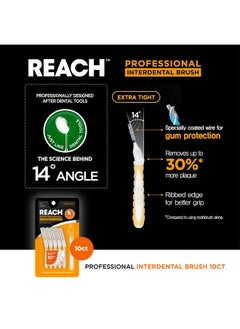 REACH Reach Interdental Brush Cleaners, 0.7mm, Extra Tight, Sensitive Gum Protection, Plaque Remover for Teeth, Braces Flossers, Braces Brush, Dental Toothbrushes, Oral Care, 1 Pack, 10 Count  - Image 1